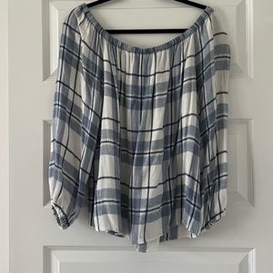Off the shoulder flannel